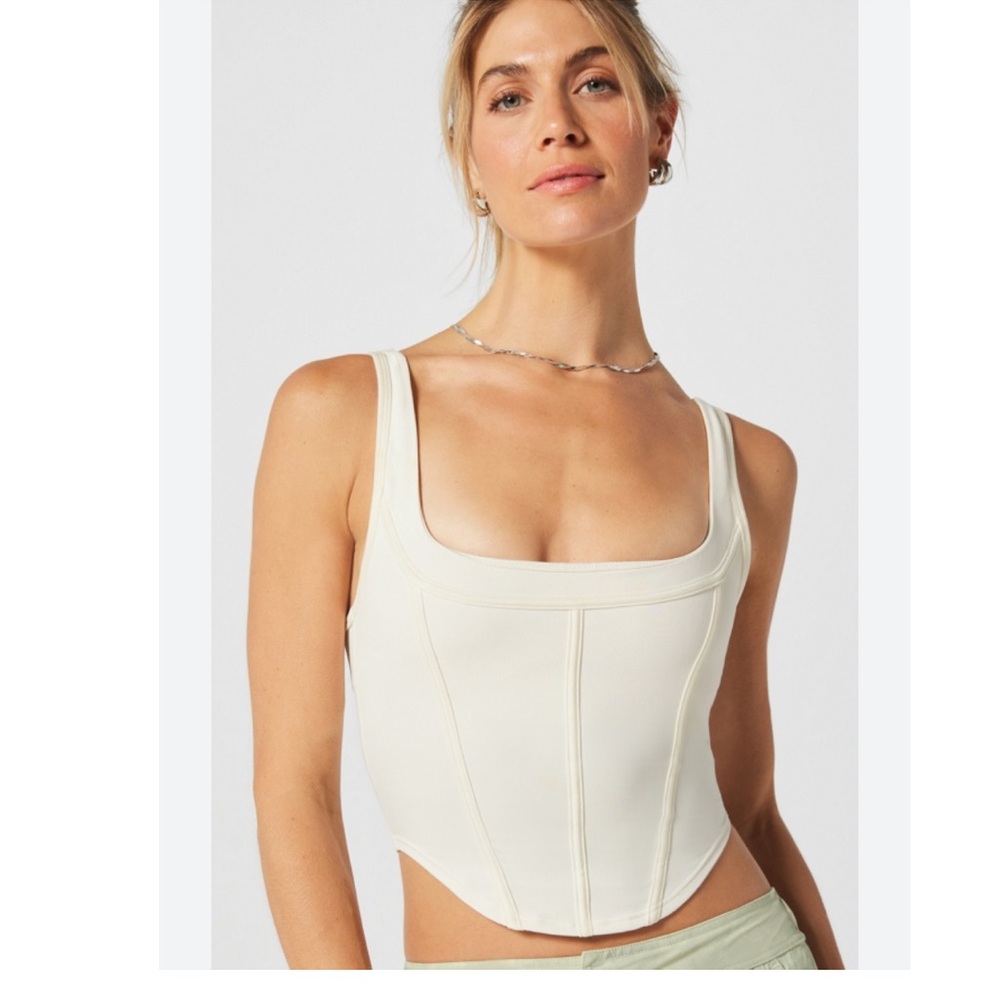 NWT Fabletics Frame Built-In Bra Tank- Bone- Small